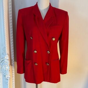 Talbots Red Blazer with Gold Buttons